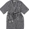Business & Pleasure Co. Robe & Slipper Set - Lauren'S Navy Stripe