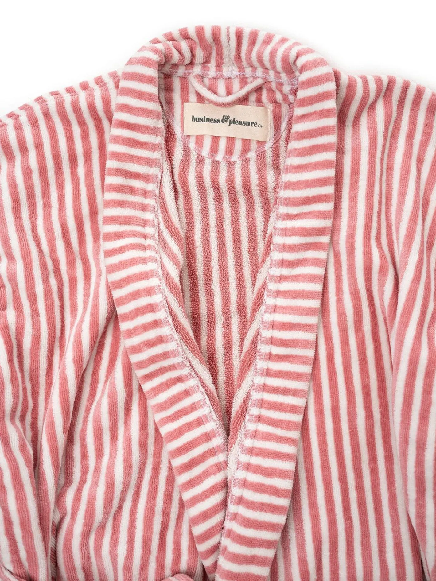 Business & Pleasure Co. Robe & Slipper Set - Lauren'S Pink Stripe