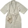 Business & Pleasure Co. Robe & Slipper Set - Lauren'S Sage Stripe