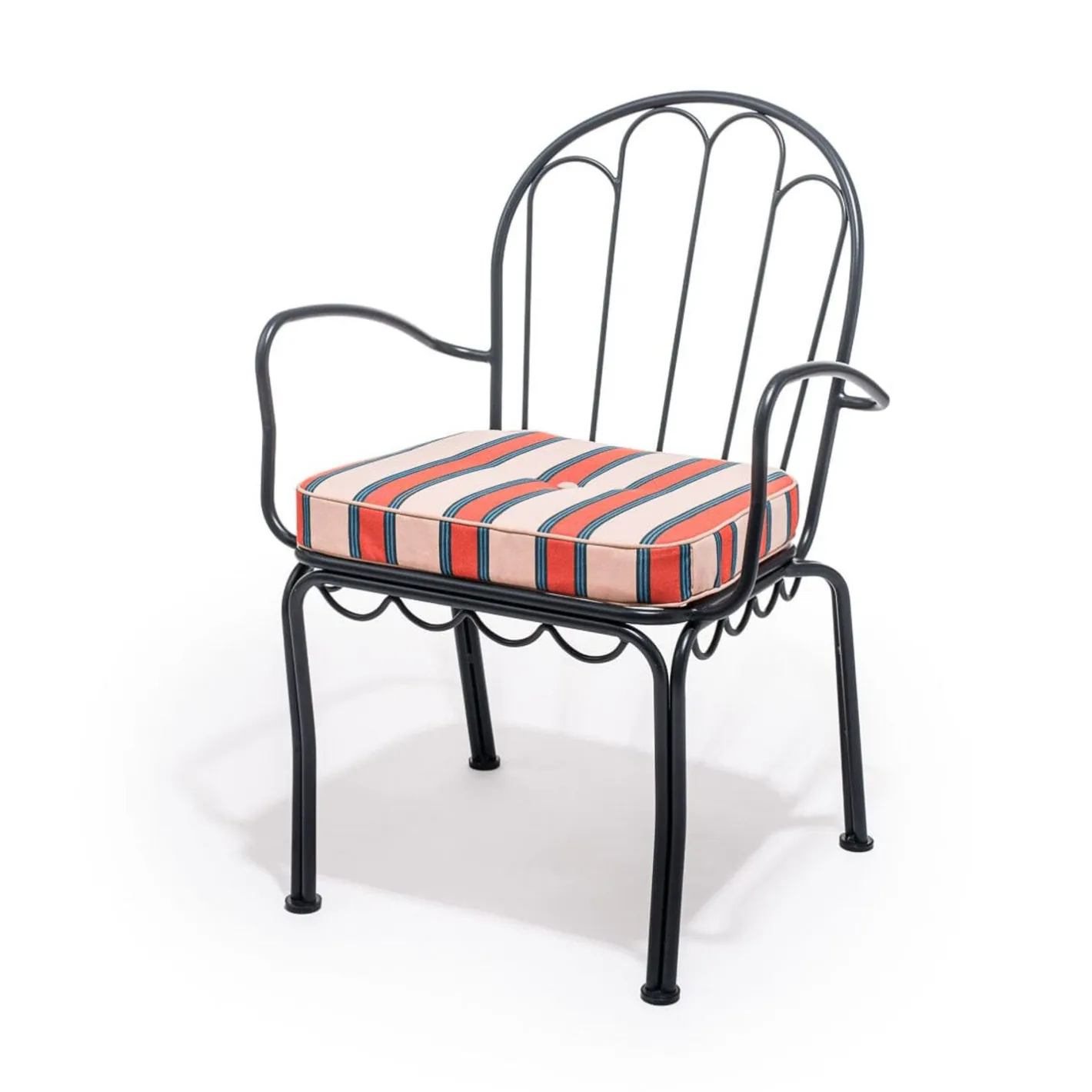 Business & Pleasure Co. The Al Fresco Chair Cushion - Bistro Dusty Pink Stripe