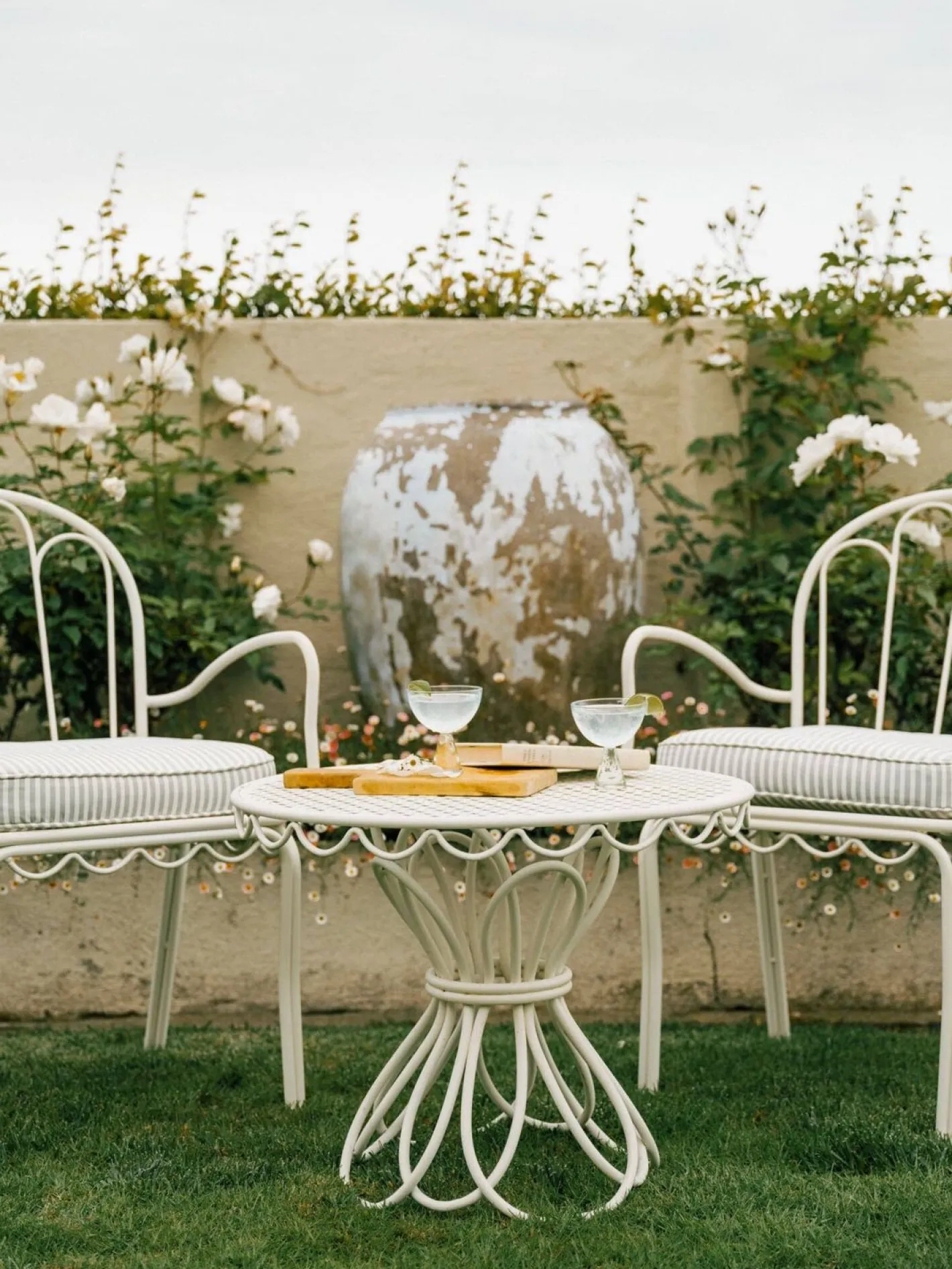Business & Pleasure Co. The Al Fresco Chair Cushion - Lauren'S Sage Stripe