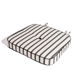 Business & Pleasure Co. The Al Fresco Chair Cushion - Monaco Black Stripe