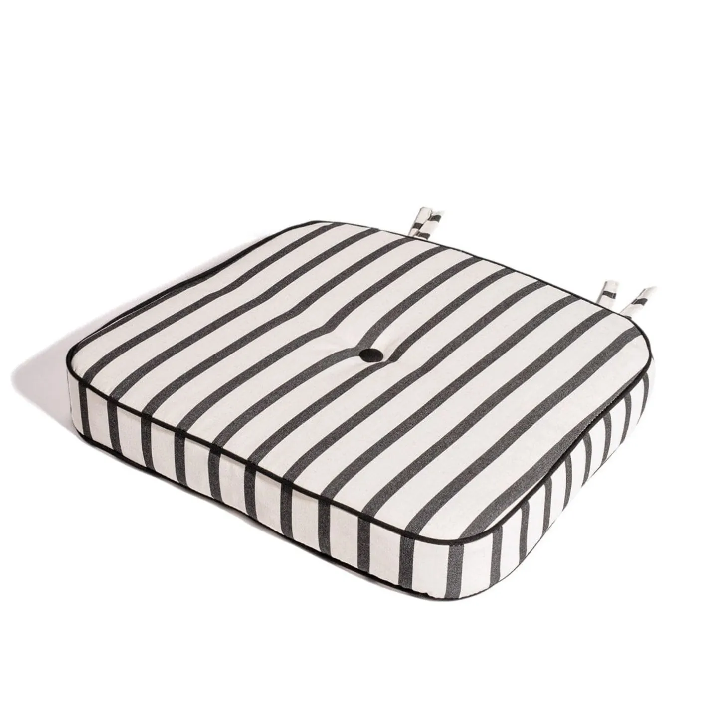Business & Pleasure Co. The Al Fresco Chair Cushion - Monaco Black Stripe