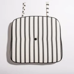 Business & Pleasure Co. The Al Fresco Chair Cushion - Monaco Black Stripe