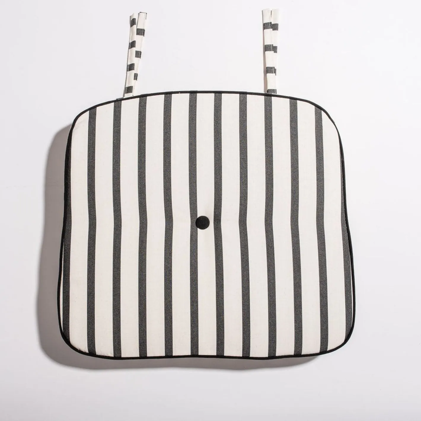 Business & Pleasure Co. The Al Fresco Chair Cushion - Monaco Black Stripe