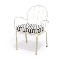 Business & Pleasure Co. The Al Fresco Chair Cushion - Monaco Black Stripe