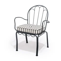 Business & Pleasure Co. The Al Fresco Chair Cushion - Monaco Black Stripe