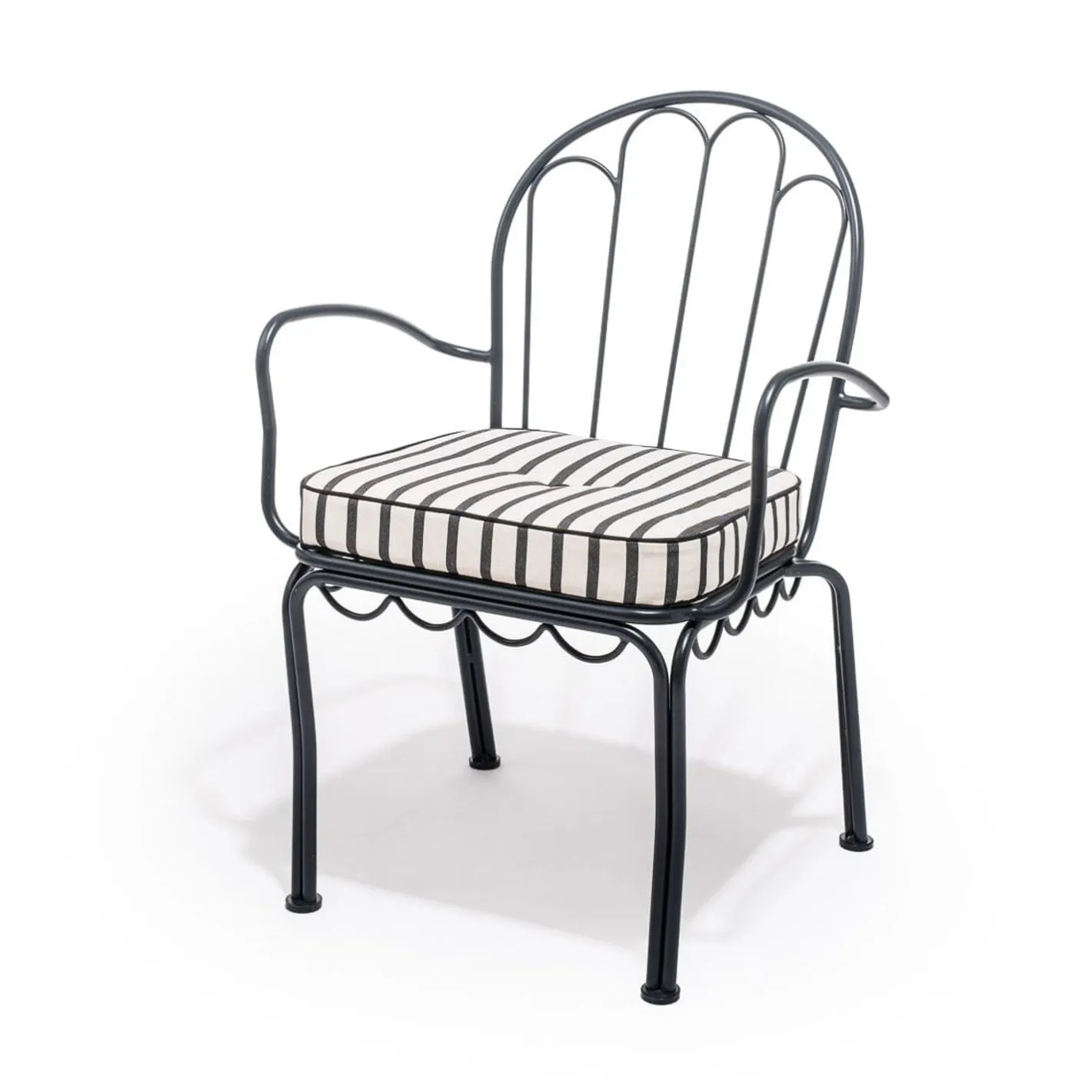 Business & Pleasure Co. The Al Fresco Chair Cushion - Monaco Black Stripe