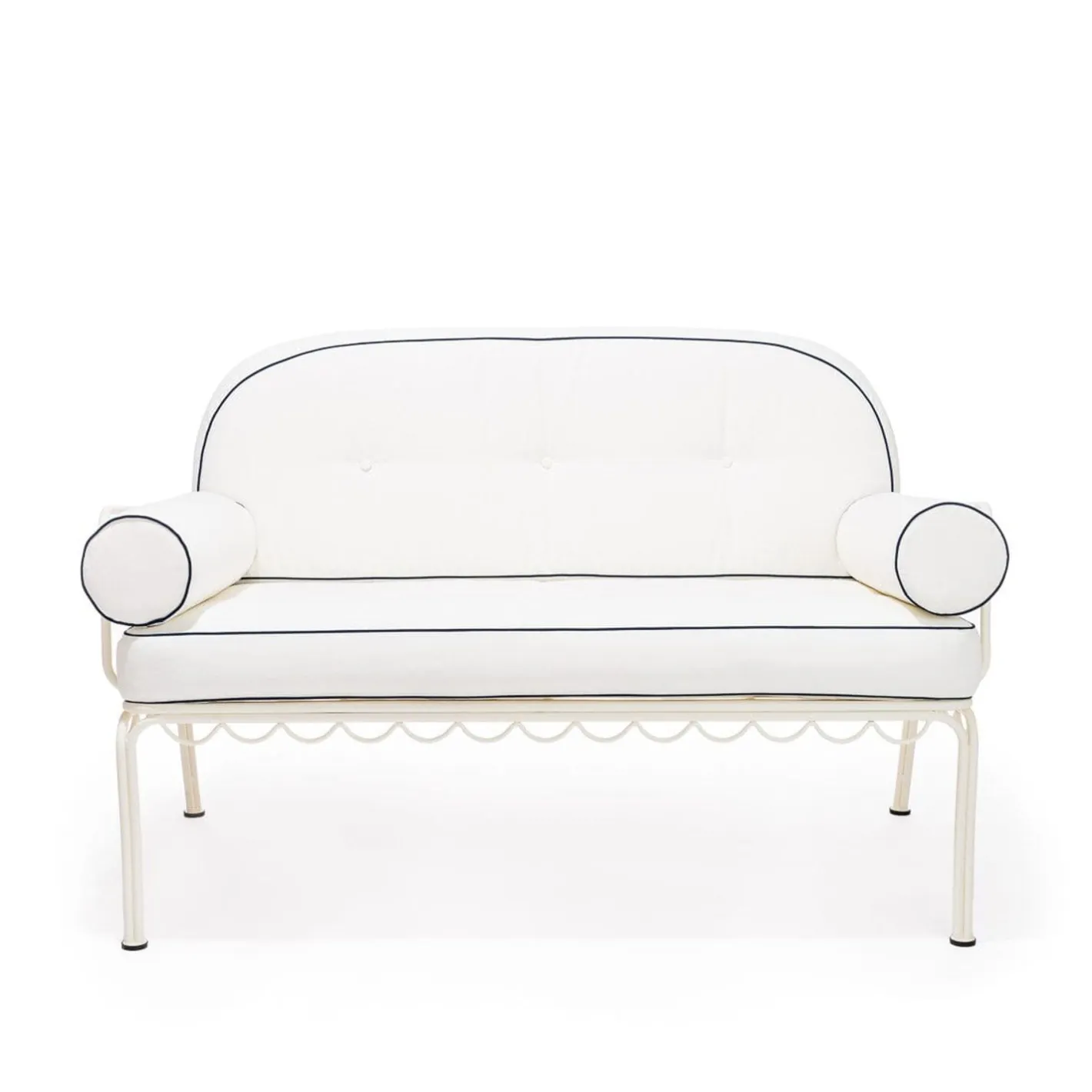 Business & Pleasure Co. The Al Fresco Love Seat Cushion Set - Rivie White