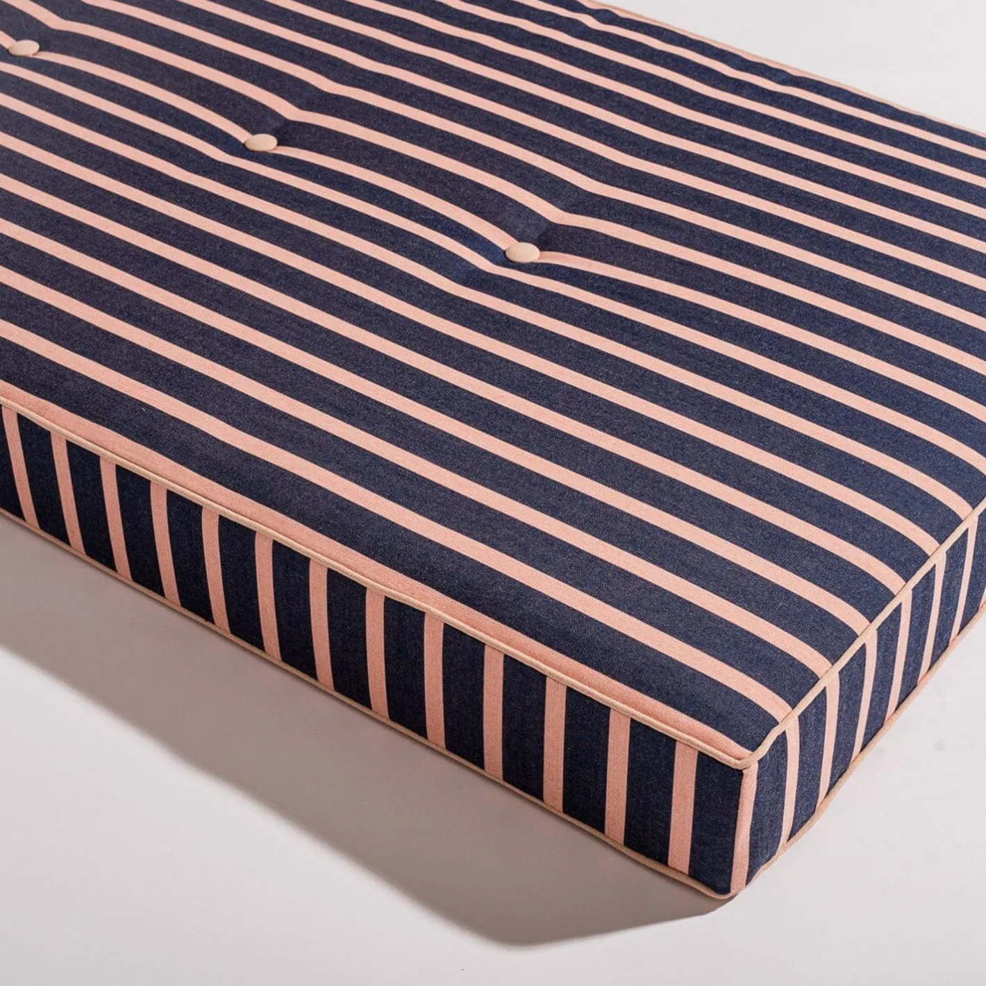Business & Pleasure Co. The Al Fresco Sun Lounger Cushion - Monaco Navy And Pink Stripe