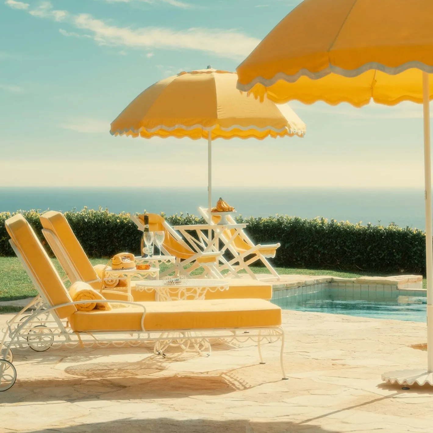Business & Pleasure Co. The Al Fresco Sun Lounger Cushion - Rivie Mimosa