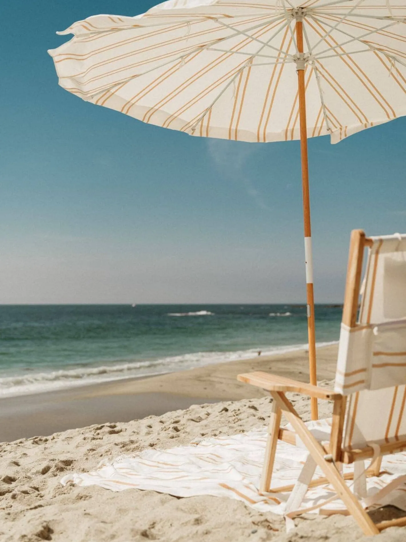 Business & Pleasure Co. The Amalfi Umbrella - Sand Two Stripe