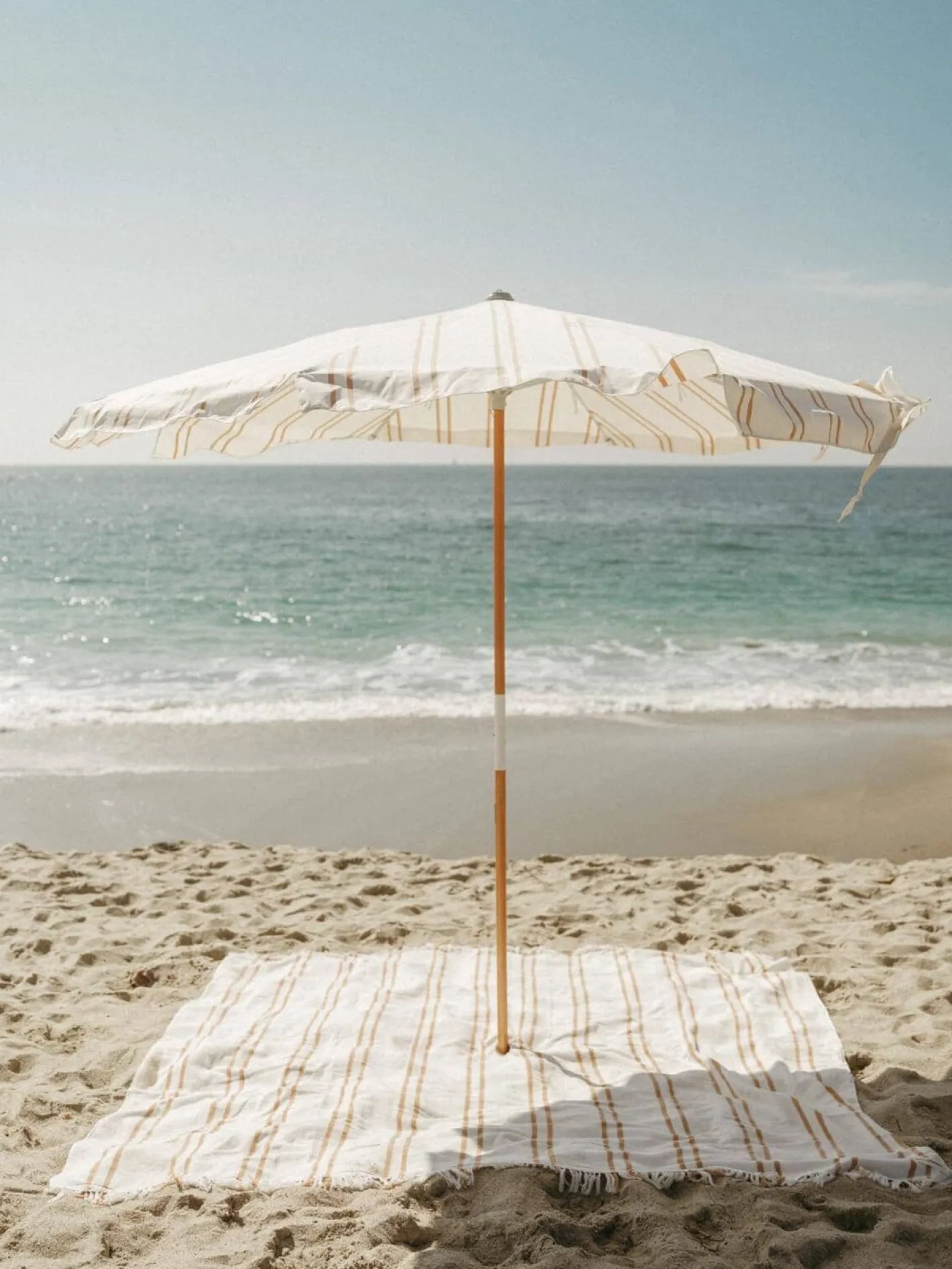 Business & Pleasure Co. The Amalfi Umbrella - Sand Two Stripe