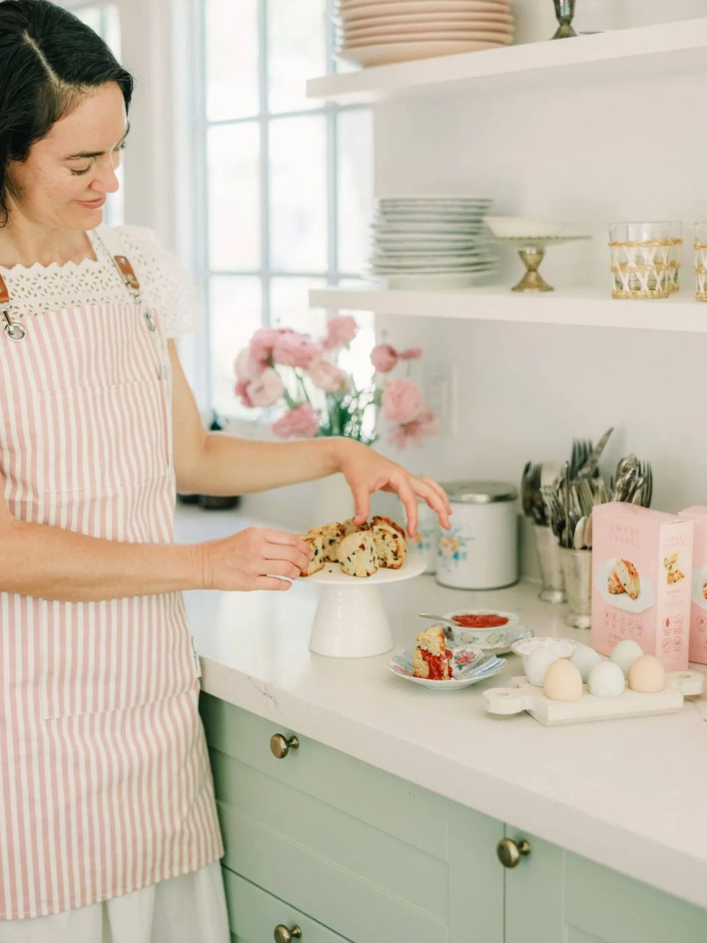 Business & Pleasure Co. The Apron - Lauren'S Pink Stripe