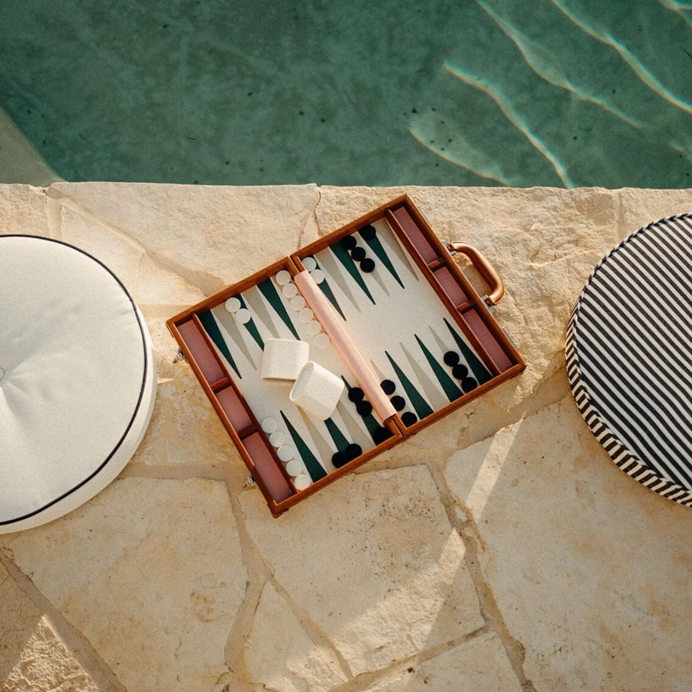 Business & Pleasure Co. The Backgammon Set - Antique White