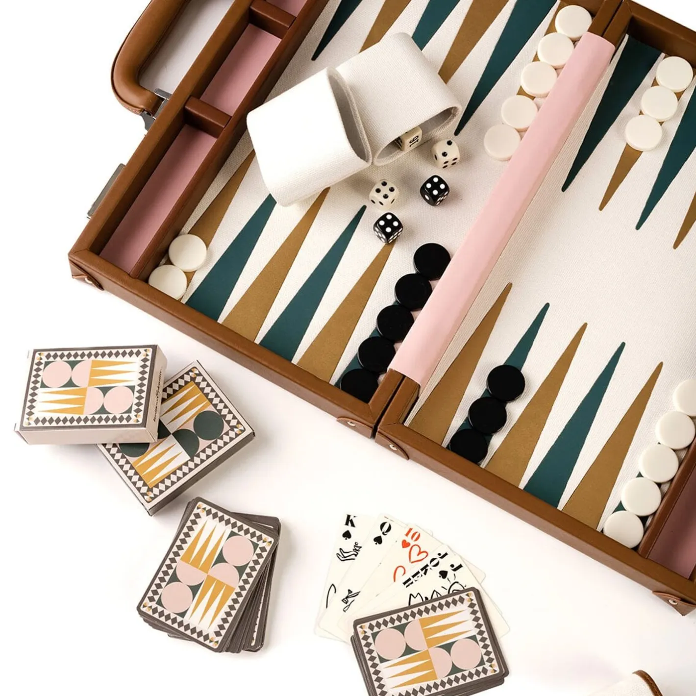 Business & Pleasure Co. The Backgammon Set - Antique White