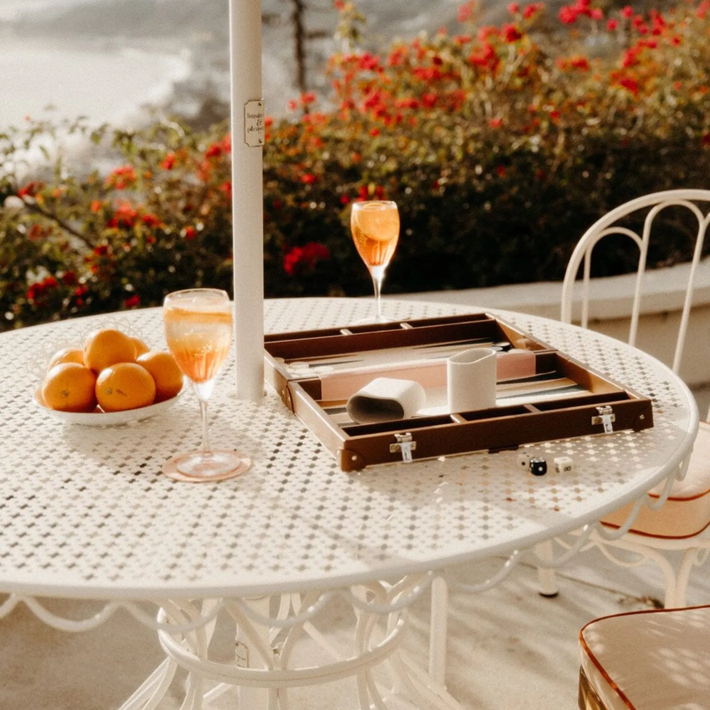 Business & Pleasure Co. The Backgammon Set - Antique White