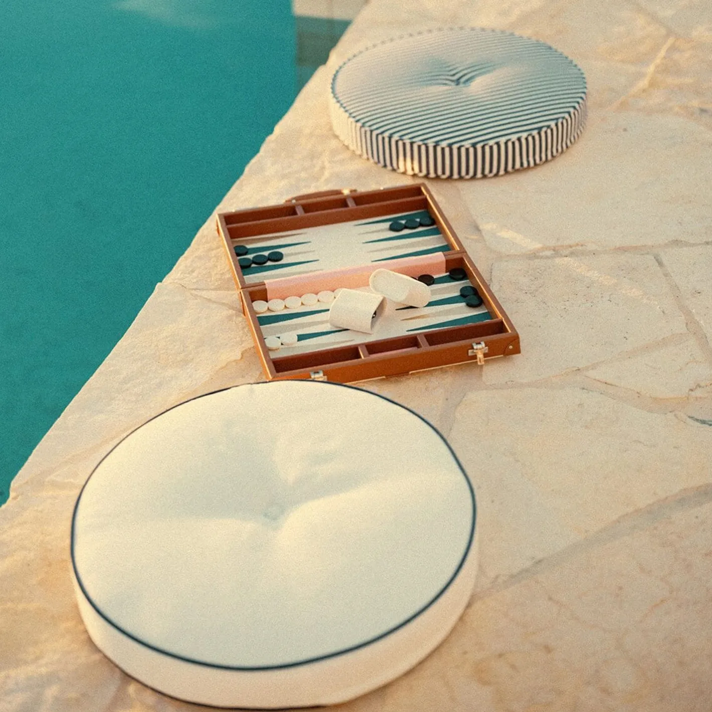 Business & Pleasure Co. The Backgammon Set - Antique White