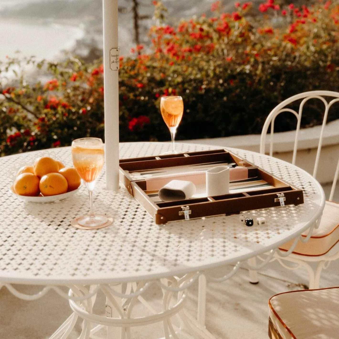 Business & Pleasure Co. The Backgammon Set - Antique White