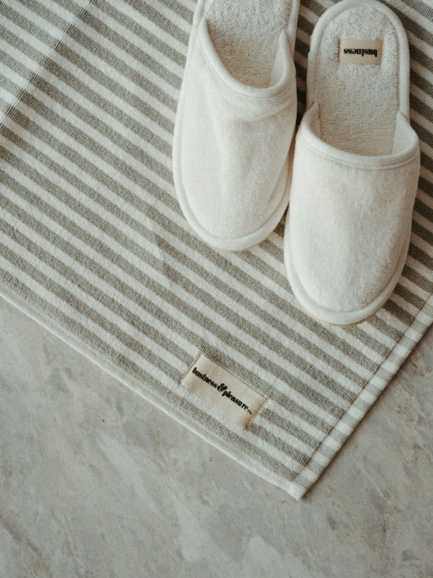Business & Pleasure Co. The Bath Mat - Lauren'S Sage Stripe