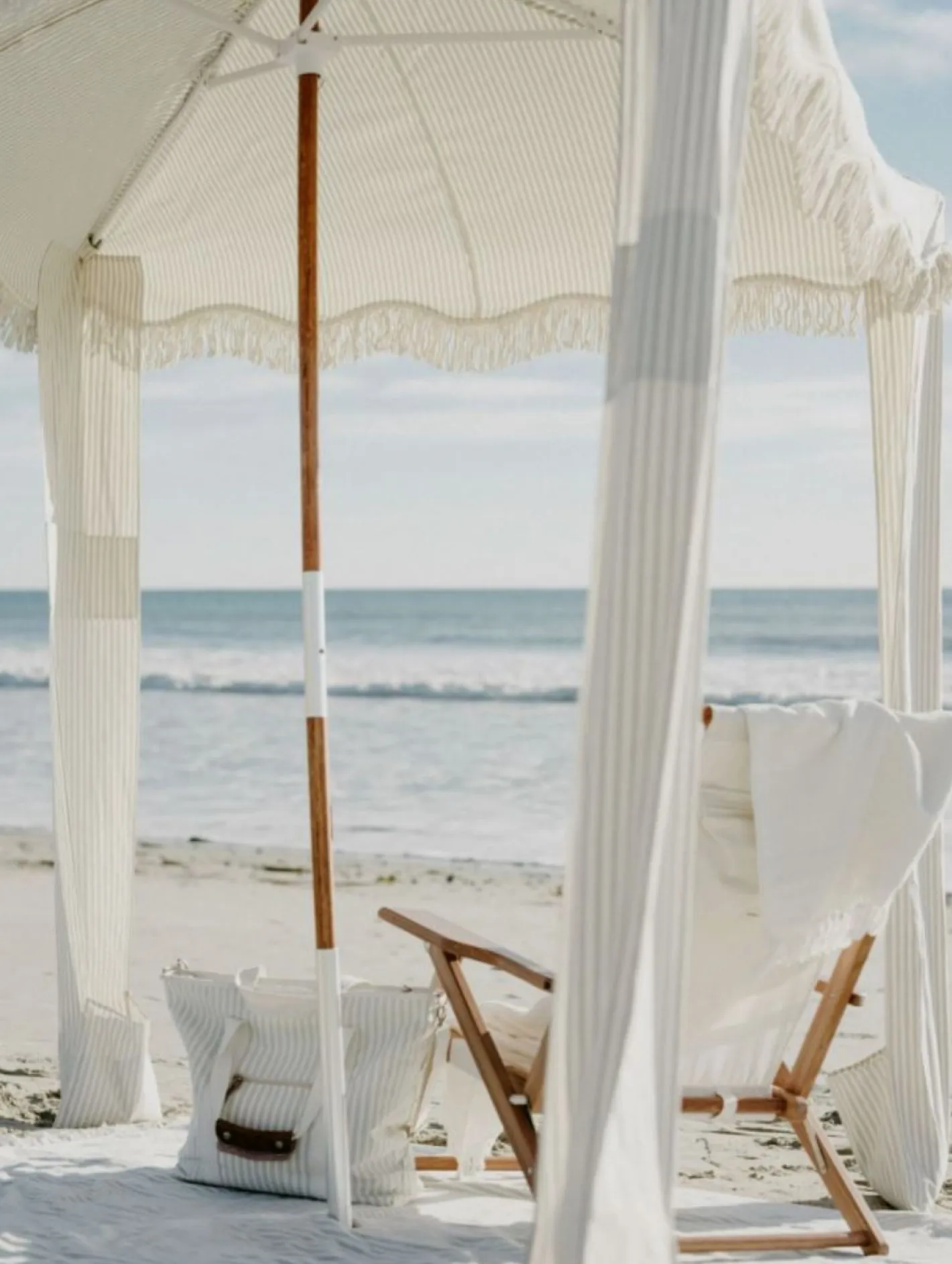 Business & Pleasure Co. The Beach Blanket - Lauren'S Sage Stripe