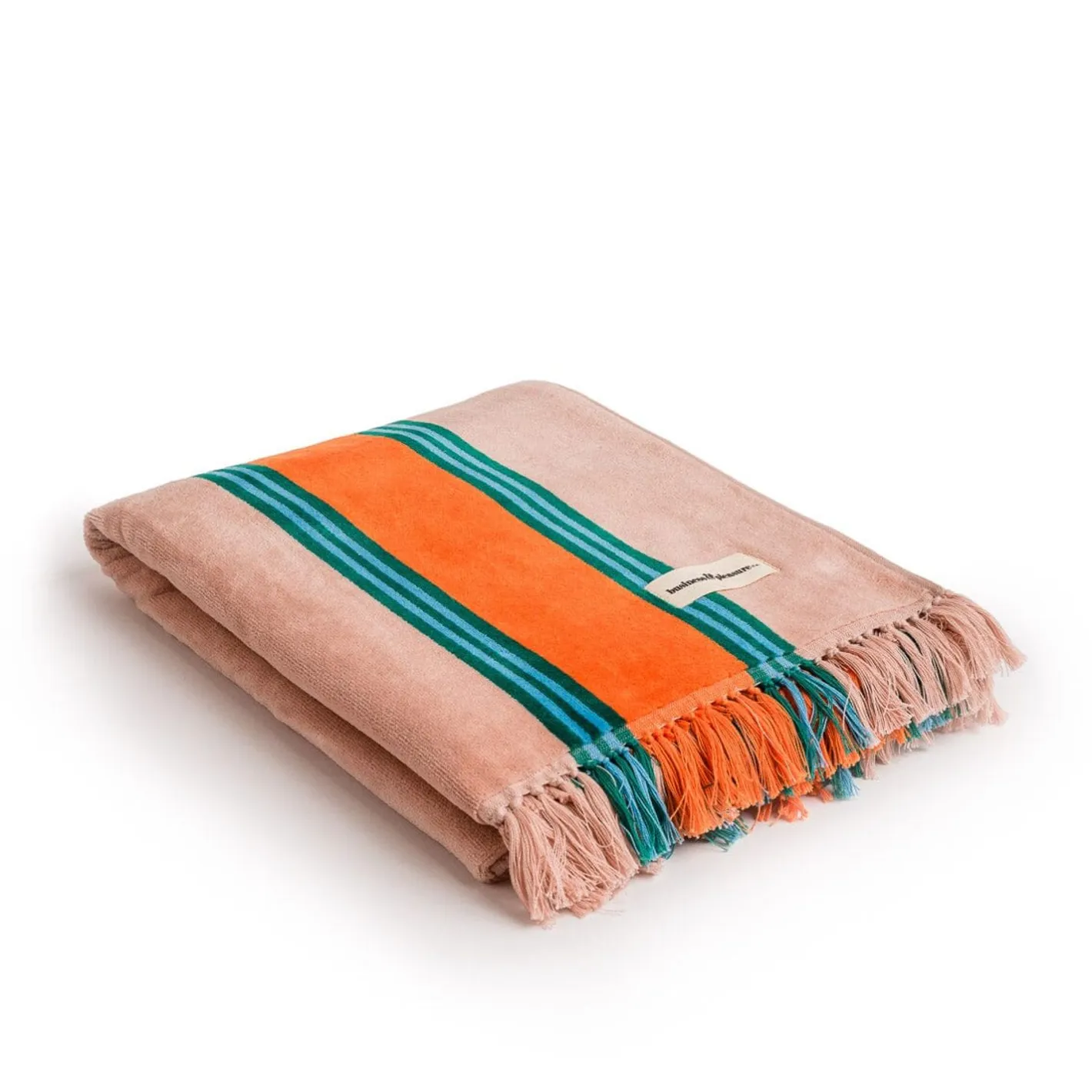 Business & Pleasure Co. The Beach Towel - Bistro Dusty Pink Stripe