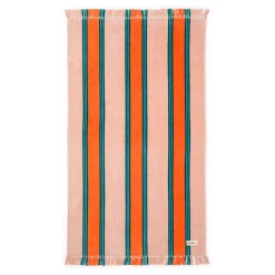 Business & Pleasure Co. The Beach Towel - Bistro Dusty Pink Stripe