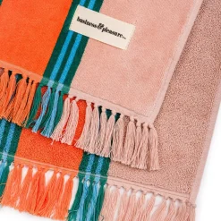 Business & Pleasure Co. The Beach Towel - Bistro Dusty Pink Stripe
