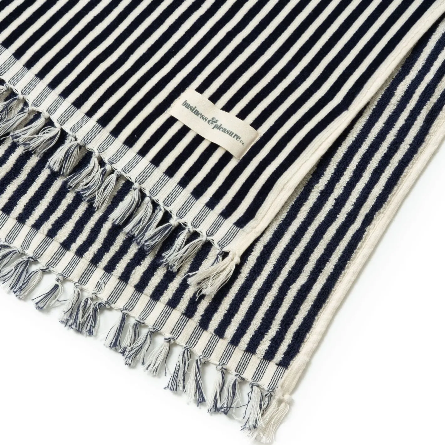 Business & Pleasure Co. The Beach Towel - Lauren'S Navy Stripe