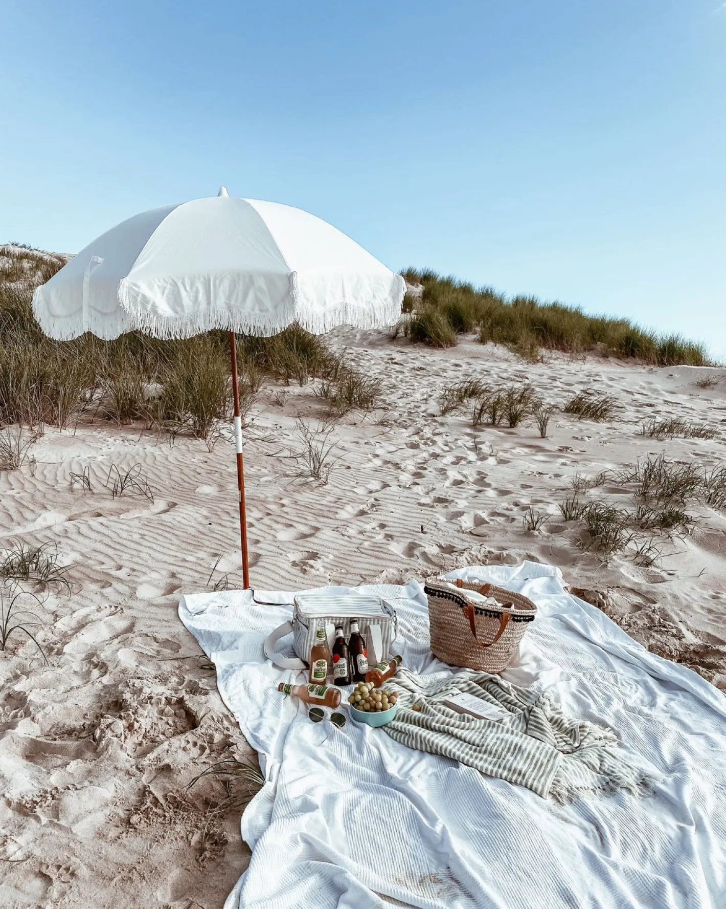 Business & Pleasure Co. The Beach Towel - Lauren'S Sage Stripe