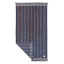 Business & Pleasure Co. The Beach Towel - Monaco Navy And Pink Stripe