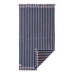 Business & Pleasure Co. The Beach Towel - Monaco Navy And Pink Stripe