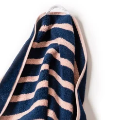 Business & Pleasure Co. The Beach Towel - Monaco Navy And Pink Stripe