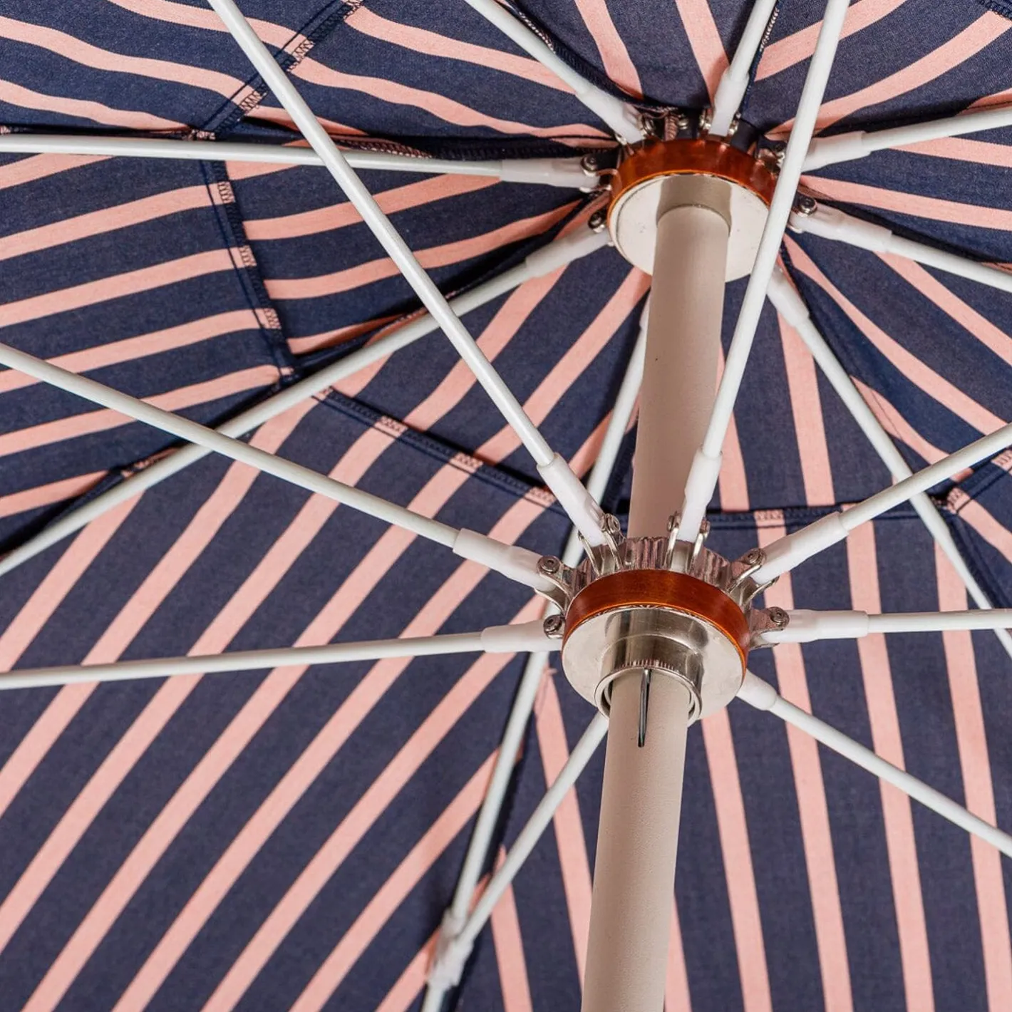 Business & Pleasure Co. The Club Umbrella - Monaco Navy And Pink Stripe