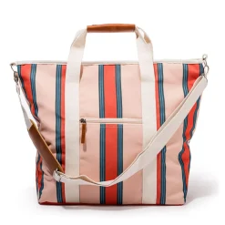 Business & Pleasure Co. The Cooler Tote Bag - Bistro Dusty Pink Stripe
