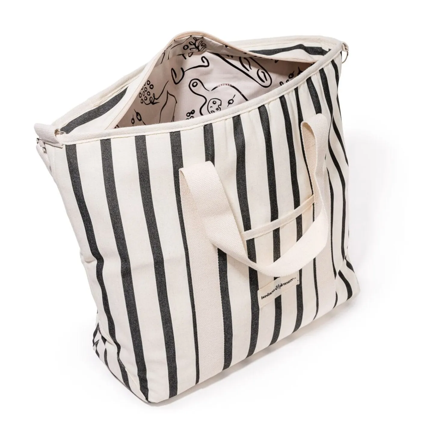 Business & Pleasure Co. The Cooler Tote Bag - Monaco Black Stripe
