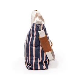 Business & Pleasure Co. The Cooler Tote Bag - Monaco Navy And Pink Stripe