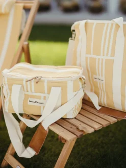 Business & Pleasure Co. The Cooler Tote Bag - Vintage Yellow Stripe