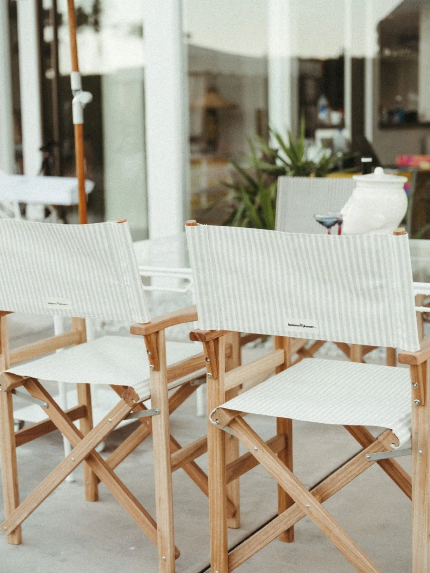 Business & Pleasure Co. The Directors Chair - Table Height - Lauren'S Sage Stripe
