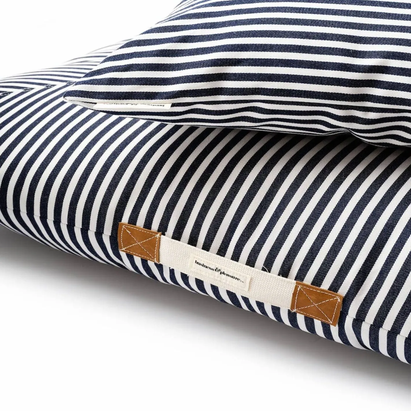 Business & Pleasure Co. The Euro Throw Pillow - Lauren'S Navy Stripe