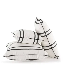Business & Pleasure Co. The Euro Throw Pillow - Malibu Black Stripe