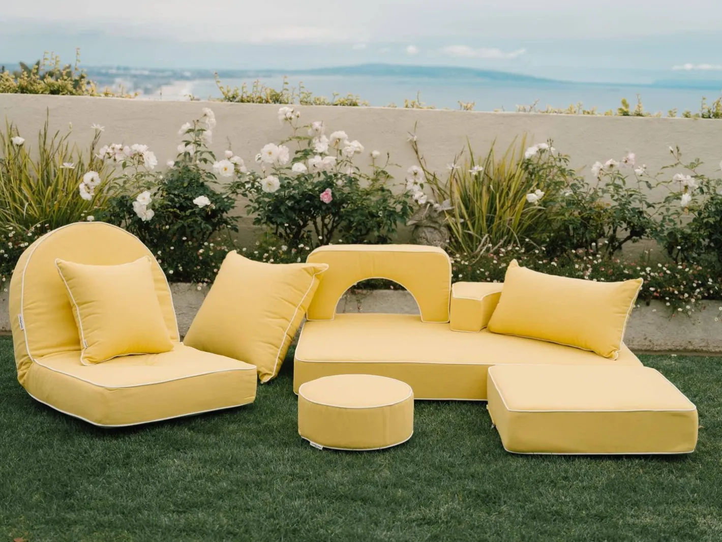 Business & Pleasure Co. The Euro Throw Pillow - Rivie Mimosa