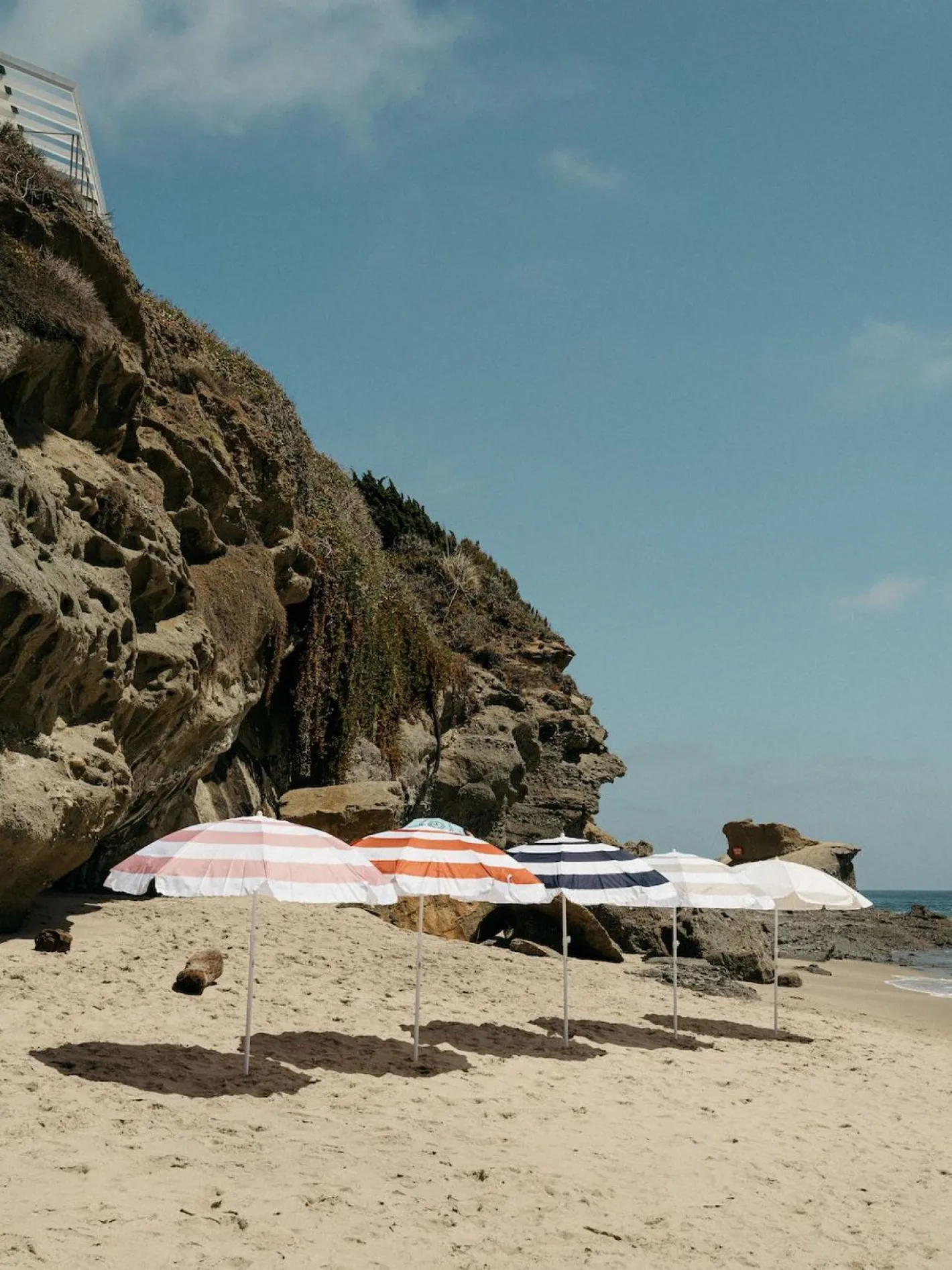 Business & Pleasure Co. The Family Beach Umbrella - Pink Capri Stripe