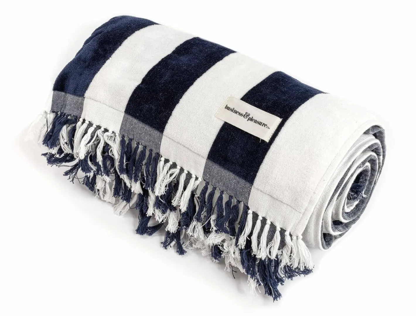 Business & Pleasure Co. The Holiday Beach Blanket - Navy Capri Stripe