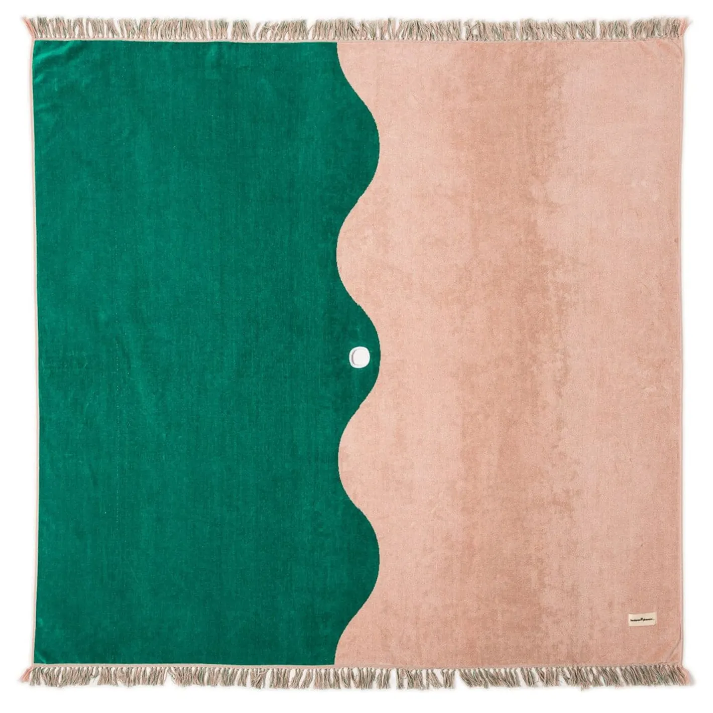 Business & Pleasure Co. The Holiday Beach Blanket - Ocean Green And Pink Stripe
