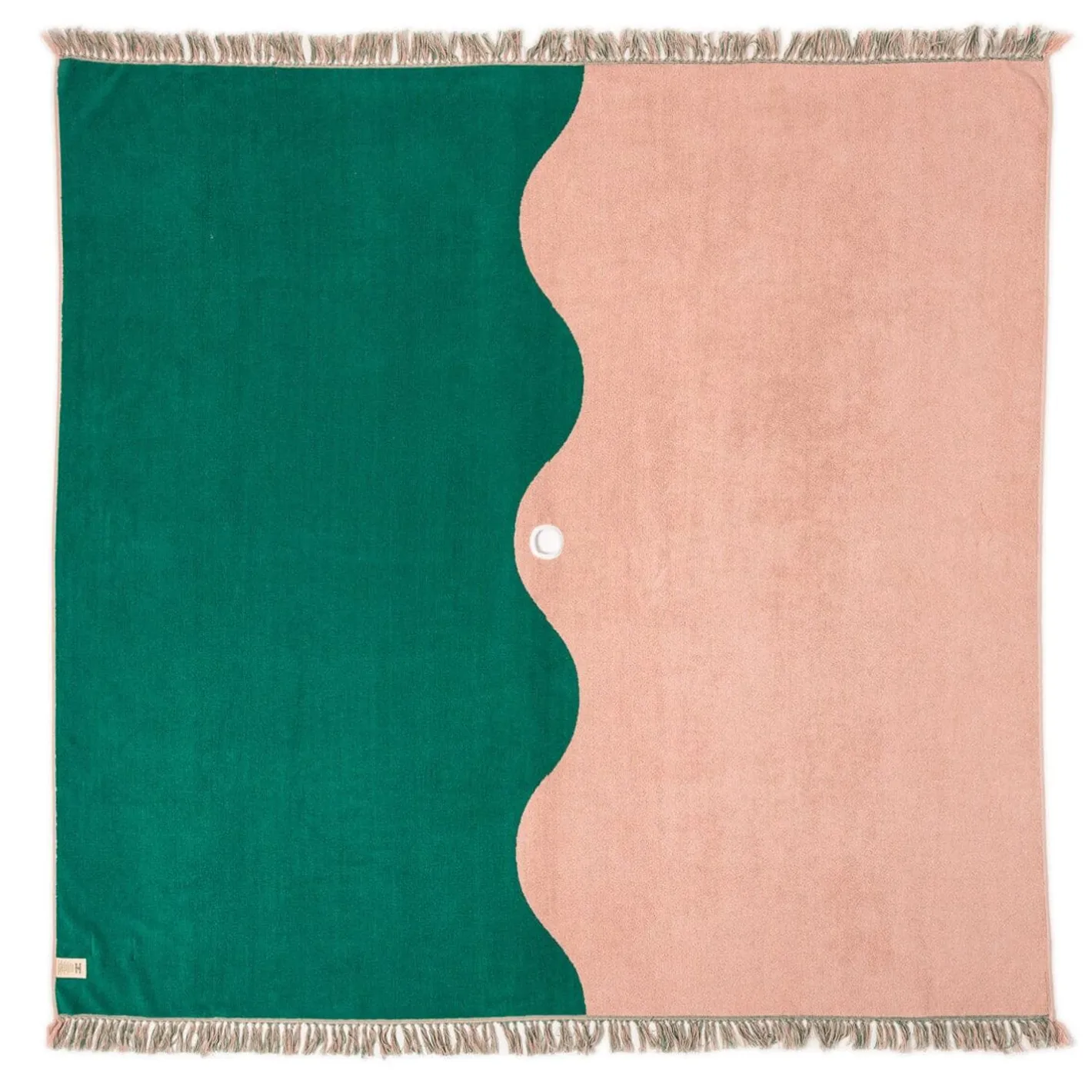 Business & Pleasure Co. The Holiday Beach Blanket - Ocean Green And Pink Stripe