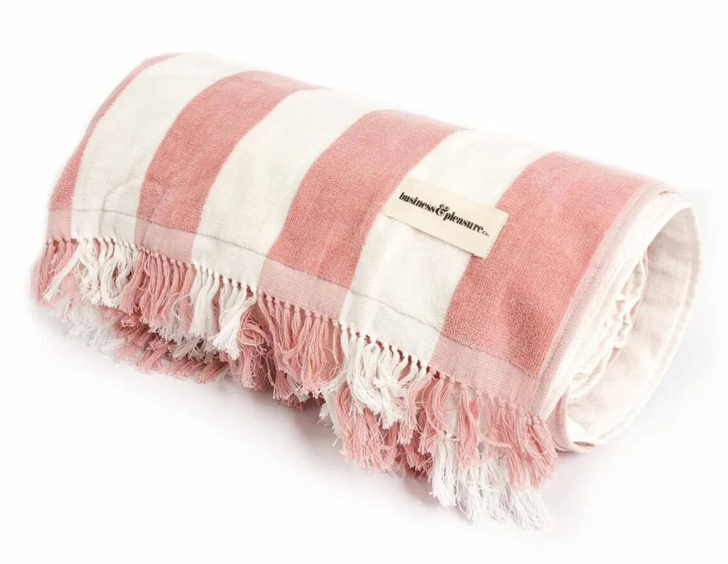 Business & Pleasure Co. The Holiday Beach Blanket - Pink Capri Stripe