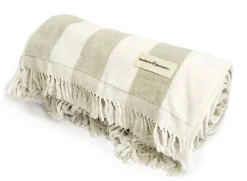 Business & Pleasure Co. The Holiday Beach Blanket - Sage Capri Stripe