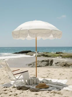 Business & Pleasure Co. The Holiday Beach Blanket - Sage Capri Stripe