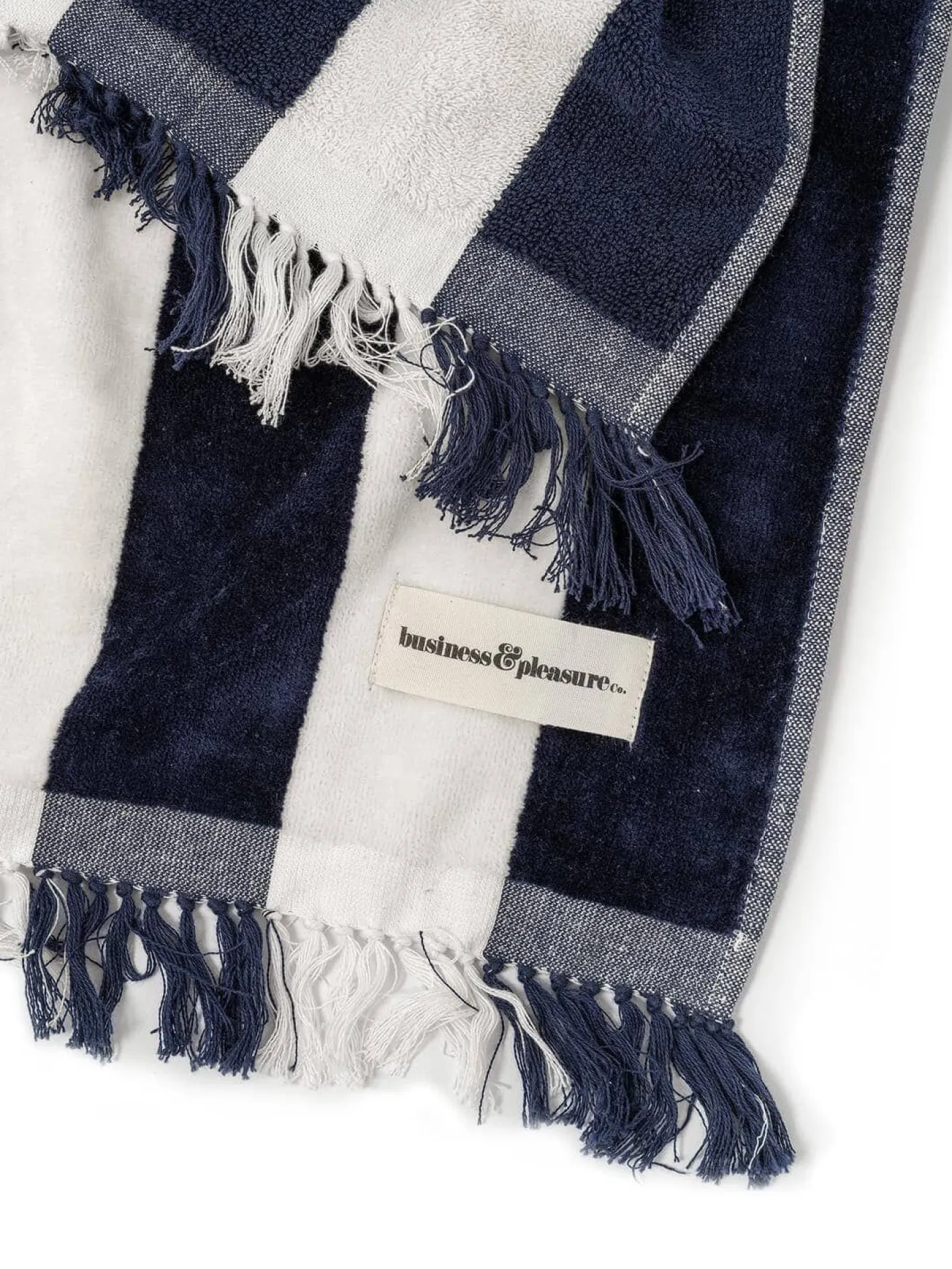 Business & Pleasure Co. The Holiday Beach Towel - Navy Capri Stripe